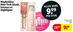 Kruidvat Maybelline New York blush, bronze en highligter aanbieding