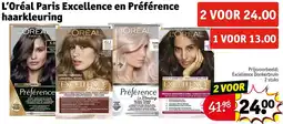 Kruidvat L'Oréal Paris Excellence en Préférence haarkleuring aanbieding