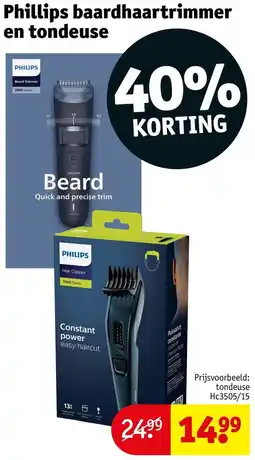 Kruidvat Phillips baardhaartrimmer en tondeuse aanbieding