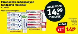 Kruidvat Parodontax en Sensodyne tandpasta multipak aanbieding