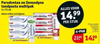 Kruidvat Parodontax en Sensodyne tandpasta multipak aanbieding