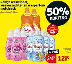 Kruidvat Robijn wasmiddel, wasverzachter en wasparfum multipack aanbieding