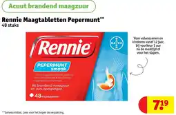 Kruidvat Rennie Maagtabletten Pepermunt aanbieding