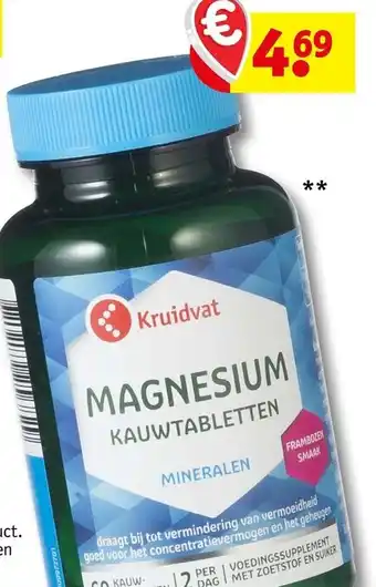 Kruidvat Kruidvat Magnesium Kauwtabletten aanbieding