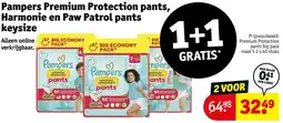 Kruidvat Pampers Premium Protection pants, Harmonie en Paw Patrol pants keysize aanbieding