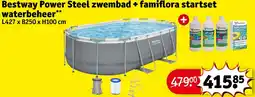 Kruidvat Bestway Power Steel zwembad + famiflora startset waterbeheer aanbieding