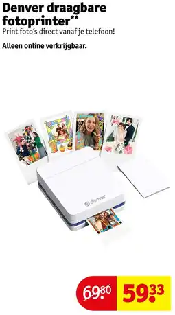 Kruidvat Denver draagbare fotoprinter aanbieding