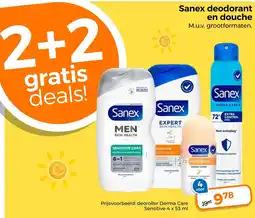 Trekpleister Sanex deodorant en douche aanbieding