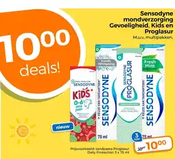 Trekpleister Sensodyne mondverzorging gevoeligheid, kids en proglasur aanbieding