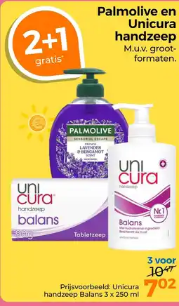Trekpleister Palmolive en Unicura handzeep aanbieding