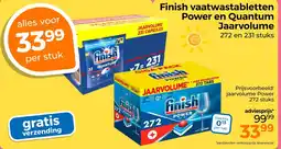 Trekpleister Finish vaatwastabletten Power en Quantum Jaarvolume aanbieding