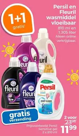 Trekpleister Persil en Fleuril wasmiddel vloeibaar aanbieding