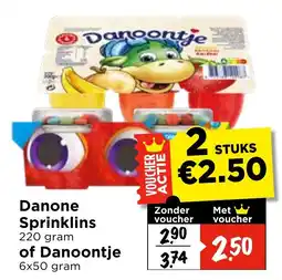 Vomar Voordeelmarkt Danone Sprinklins of Danooontje aanbieding