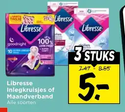 Vomar Voordeelmarkt Libresse Inlegkruisjes of Maandverband aanbieding