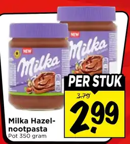 Vomar Voordeelmarkt Milka Hazelnootpasta aanbieding