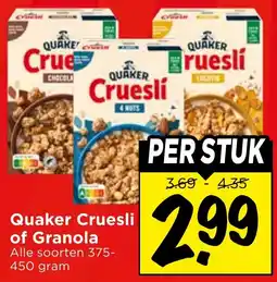 Vomar Voordeelmarkt Quaker Cruesli of Granola aanbieding