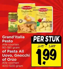 Vomar Voordeelmarkt Alle Grand'Italia Pasta All Uovo, Gnocchi of Orzo aanbieding