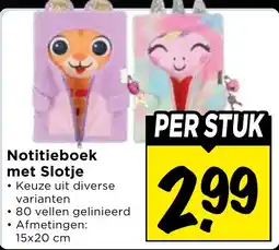 Vomar Voordeelmarkt Notitieboek met Slotje aanbieding