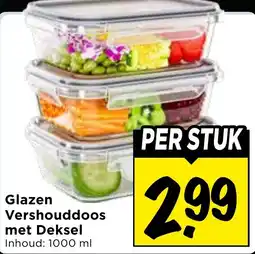 Vomar Voordeelmarkt Glazen Vershouddoos met Deksel aanbieding
