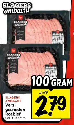 Vomar Voordeelmarkt Slagers ambacht Vers-gesneden Rosbief aanbieding