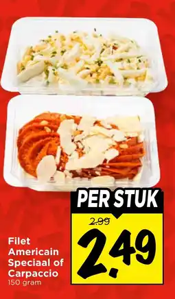 Vomar Voordeelmarkt Filet Americain Speciaal of Carpaccio aanbieding