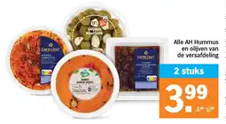 Albert Heijn Alle AH Hummus en olijven van de versafdeling aanbieding