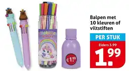Hoogvliet Balpen met 10 kleuren of viltstiften aanbieding