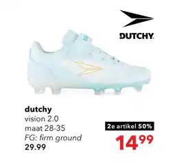 Scapino Dutchy Vision 2.0 FG kinder voetbalschoenen lichtblauw aanbieding