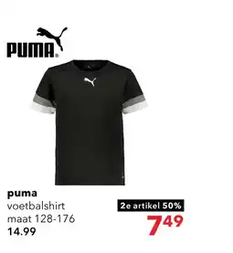 Scapino Puma teamRISE Jersey kinder voetbal T-shirt zwart aanbieding