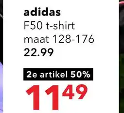 Scapino Adidas F50 JSY Y kinder voetbal T-shirt paars wit aanbieding