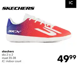 Scapino Skechers SKX 2 IC kinder voetbalschoenen rood blauw aanbieding