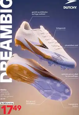 Scapino Dutchy Ultimate kinder voetbalschoenen FG wit goud aanbieding