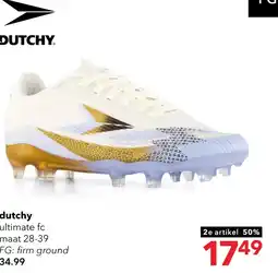 Scapino Dutchy Ultimate kinder voetbalschoenen FG wit goud aanbieding