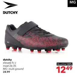 Scapino Dutchy Elevate FG kinder voetbalschoenen zwart rood aanbieding