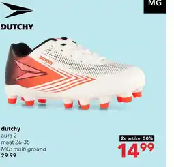Scapino Dutchy Aura MG kinder voetbalschoenen wit oranje aanbieding