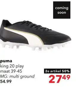 Scapino Puma King 20 Play MG heren voetbalschoenen zwart aanbieding