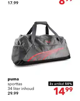 Scapino Puma Fundamental Small sporttas donkergrijs aanbieding