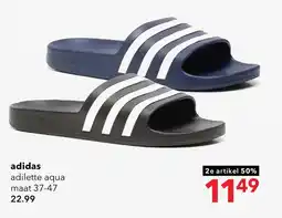 Scapino Adidas Adilette badslippers blauw aanbieding