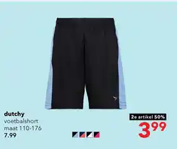 Scapino Dutchy kinder voetbalshort zwart blauw aanbieding