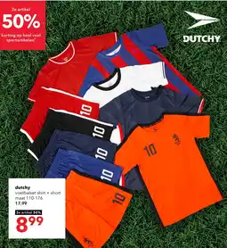 Scapino Dutchy kinder sport set met rugnummer 10 blauw rood aanbieding