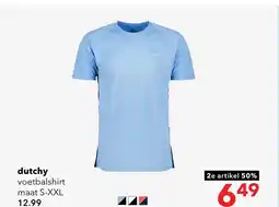 Scapino Dutchy heren voetbal T-shirt lichtblauw aanbieding
