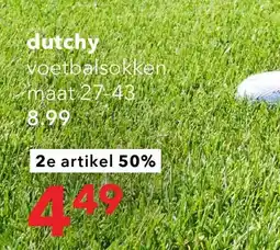 Scapino 2 paar Dutchy voetbalsokken zwart aanbieding