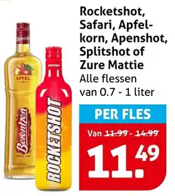 Hoogvliet Rocketshot, Safari, Apfel korn, Apenshot, Splitshot of Zure Mattie aanbieding