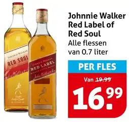 Hoogvliet Johnnie Walker Red Label of Red Soul aanbieding