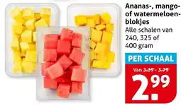 Hoogvliet Ananas, Mango of Watermeloen Blokjes aanbieding