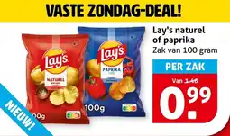 Hoogvliet Lay's Naturel of Paprika aanbieding