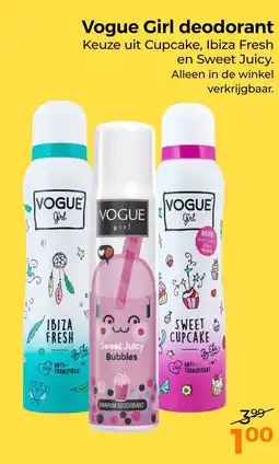 Trekpleister Vogue Girl deodorant aanbieding
