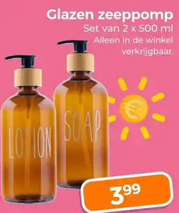 Trekpleister Glazen zeeppomp aanbieding