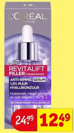 Kruidvat L'oréal Paris Revitalift Filler Anti-Rimpel Serum aanbieding