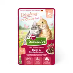Zooplus Voordeelpakket 24x100g GranataPet Delicatessen in Saus Kip & Runderhart nat kattenvoer aanbieding